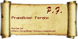 Prandtner Ferenc névjegykártya